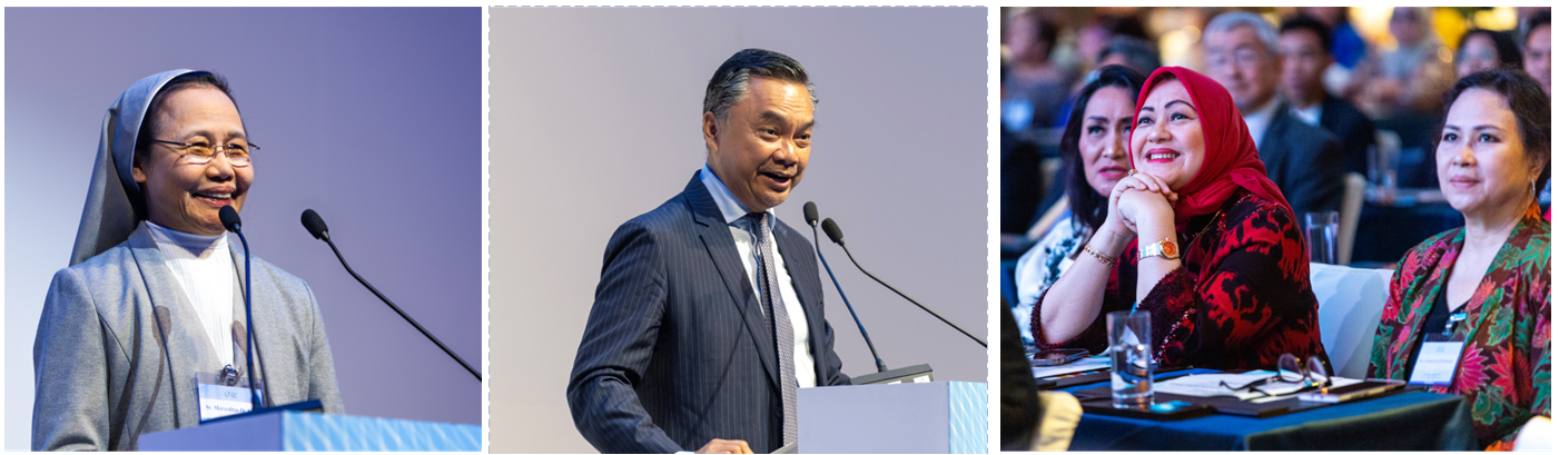 Four pictures capturing the vision and national transformation at a conference.