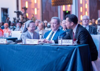 Sr. Merceditas Ang, Former President Cerezo and Dr. Hyun Jin Preston Moon